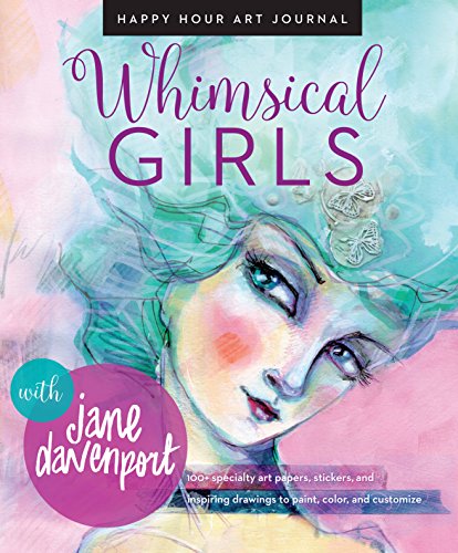 Colorful art journal with whimsical girl illustrations and inspirational content for creative adults.