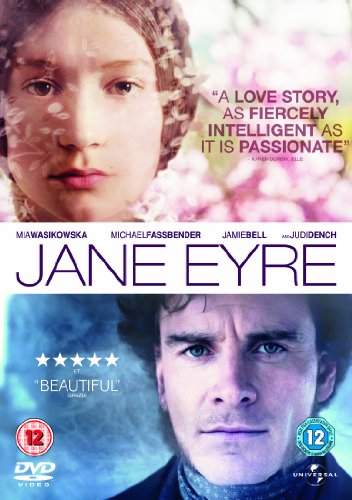Jane Eyre" DVD cover featuring portraits of Mia Wasikowska and Michael Fassbender.