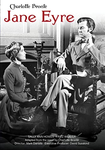 DVD cover for "Jane Eyre" featuring actors in period clothing.