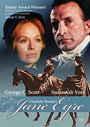 Jane Eyre" DVD cover featuring portraits and riders on horseback.