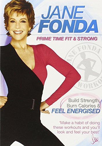Jane Fonda on DVD cover, smiling and wearing exercise clothing.