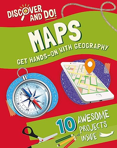 Book cover: "Discover and Do: Maps" with compass and phone illustration.