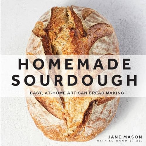 Book cover featuring a rustic, golden-brown sourdough loaf with text overlay.