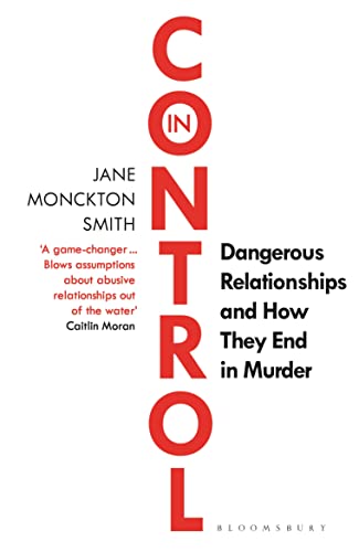 Book cover for In Control by Jane Monckton Smith with large red vertical text.