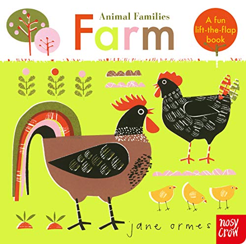 Colorful illustrated children’s book cover featuring a rooster, hen, and chicks.