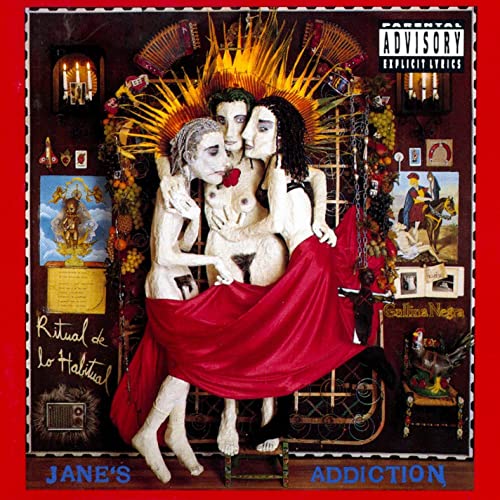 Jane’s Addiction album cover: two figures embraced amidst ornate, dark imagery.