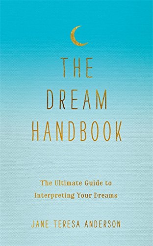 Book cover: "The Dream Handbook" with a crescent moon and gold text.