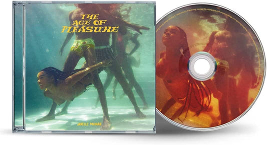 "CD case and disc with underwater artwork featuring people, titled 'The Age of Pleasure'."