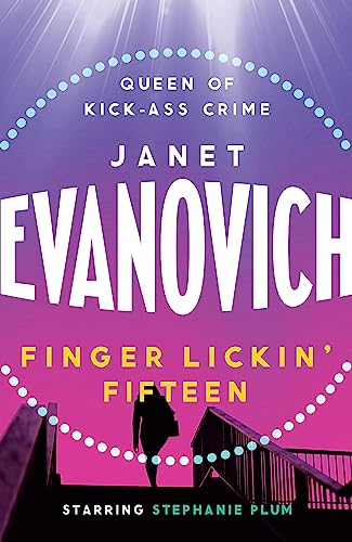 Book cover for “Finger Lickin’ Fifteen” by Janet Evanovich, featuring a silhouette.