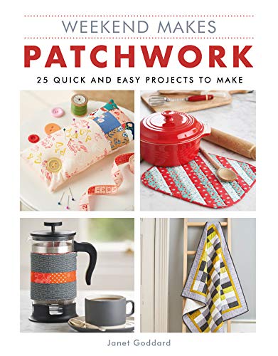 Book cover featuring colorful patchwork crafts: pillows, pot holders, and textiles.