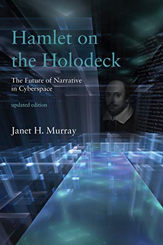 Book cover: “Hamlet on the Holodeck” with Shakespeare’s portrait and digital art.
