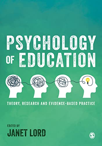 Book cover: "Psychology of Education" with illustrations of heads and ideas.