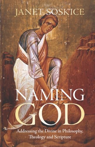 Book cover: "Naming God" featuring religious art and gold lettering.