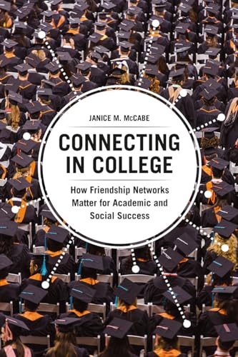 Book cover: “Connecting in College” with a crowd of graduating students.