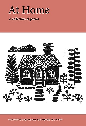 Book cover: "At Home," a poetry collection with a house illustration.