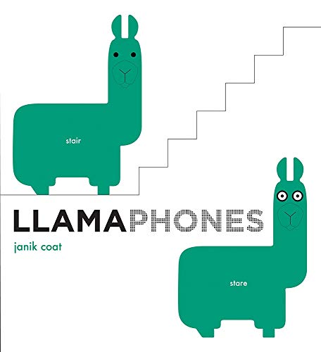 Book cover with two green llama illustrations and bold text.