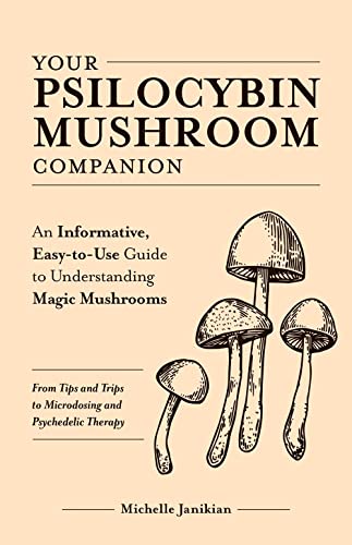 Book cover with title and sketch of psilocybin mushrooms.