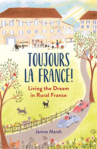 Book cover depicting a French village scene with cars and animals.