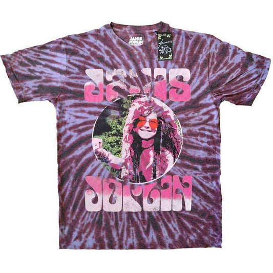 Janis Joplin portrait t-shirt, pink and faded wash, unisex, size XX-Large.