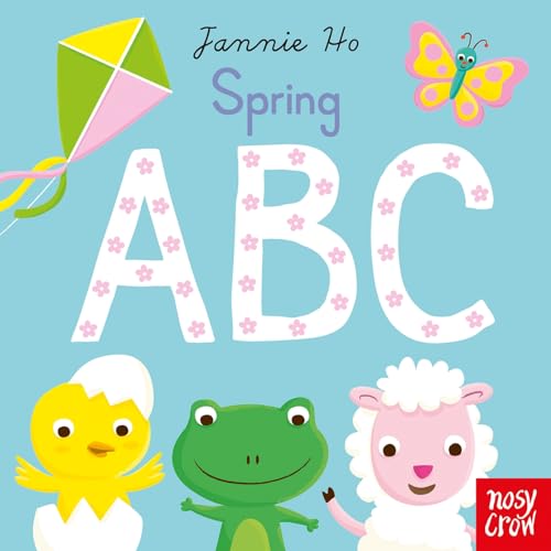 Spring ABC book cover with kite, butterfly, chick, frog, and lamb.