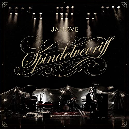 Janove “Spindelvevriff” vinyl cover: stage with musician and instruments.