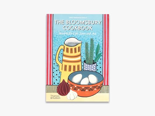 The Bloomsbury Cookbook cover features a colorful illustration of a pitcher, bowl, and vegetables.