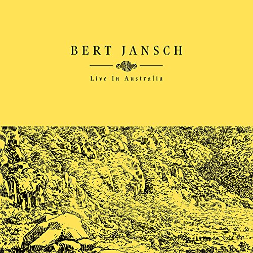 Bert Jansch album cover: yellow background, sketched Australian landscape.