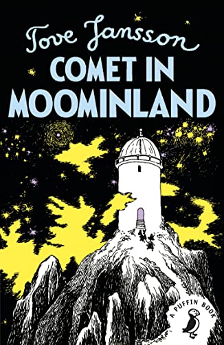 Book cover: white lighthouse on a rocky hill, black and yellow background.