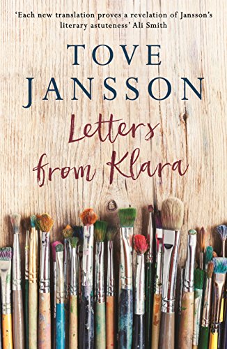 Book cover for Letters from Klara by Tove Jansson featuring various paintbrushes on wood.