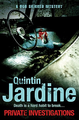 Book cover showing the interior of a car with a bloodstain on the door.