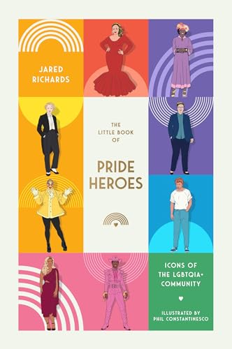 Book cover featuring illustrated portraits of LGBTQIA+ icons in colorful blocks.