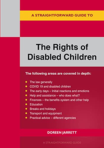 Red book cover with white text: "The Rights of Disabled Children.