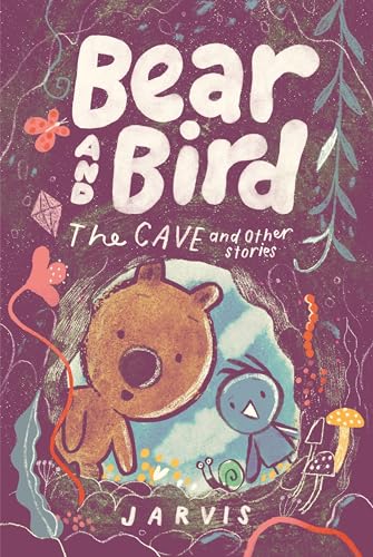 Book cover: Bear and Bird in a cave with snail and butterfly.