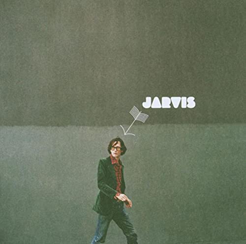 Jarvis Cocker album cover: man with flags against a green background.