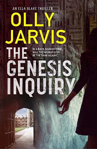 Book cover: "The Genesis Inquiry" with a stone archway and figure.