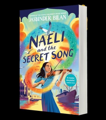 Book cover showing a girl playing the violin with musical notes and birds above.