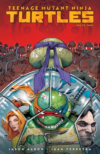 Comic book cover featuring the Teenage Mutant Ninja Turtles and robotic figures.