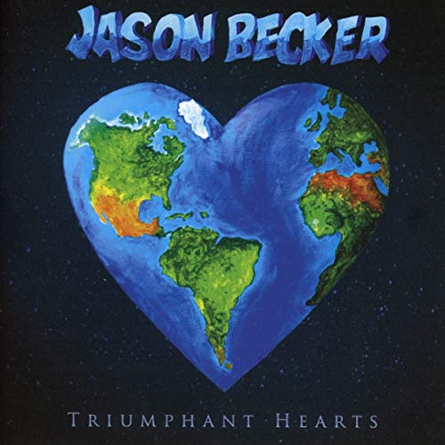 CD cover for Jason Becker’s “Triumphant Hearts” featuring a heart-shaped Earth.