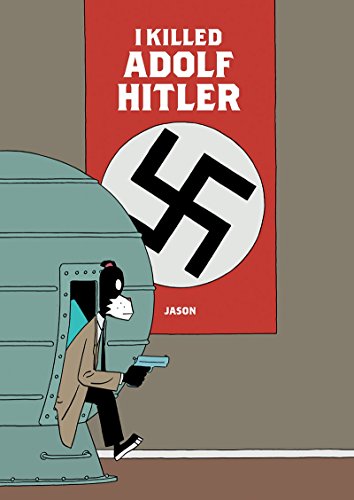 Book cover: man with gun exiting vehicle, swastika in background.