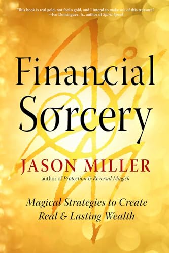 Book with dark cover, gold accents, and mystical symbols on a financial theme.