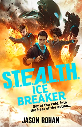 Book cover featuring three young people amidst explosions and a large vehicle.