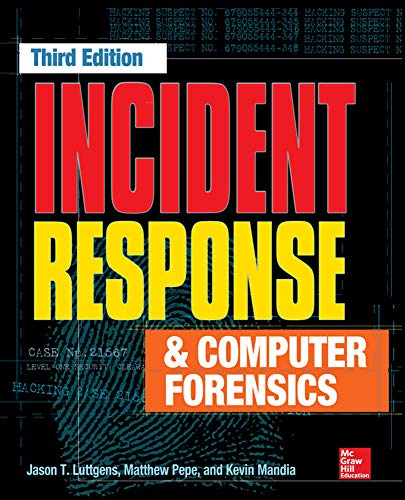 Book cover: "Incident Response & Computer Forensics," third edition, with fingerprint graphic.