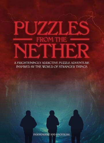 Book cover: "Puzzles from the Nether" with silhouetted figures.
