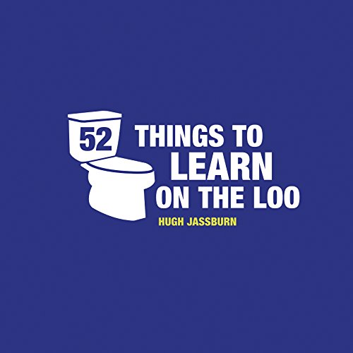 Book cover with white text and toilet illustration on blue background.