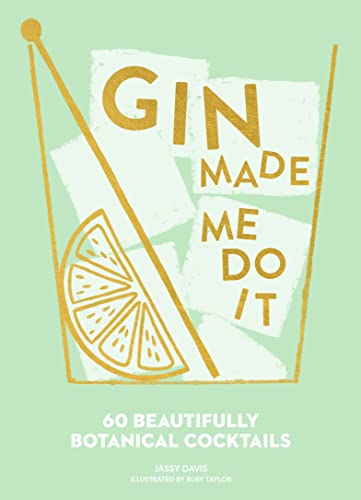 Book cover with illustrated gin glass, lemon slice, and gold lettering.