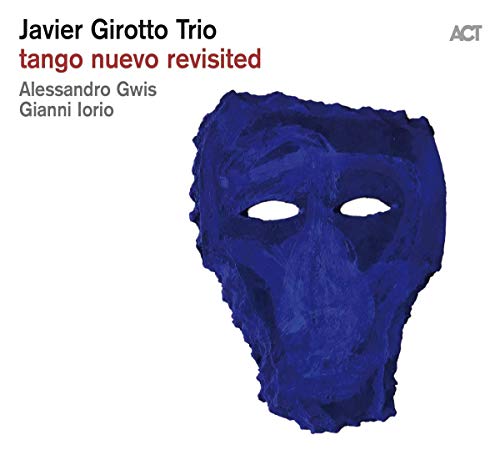 CD cover with text Javier Girotto Trio and a textured blue mask on white.
