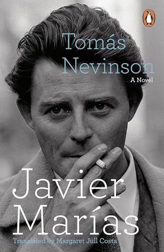 Book cover: black and white portrait of a man with the title "Tomás Nevinson".