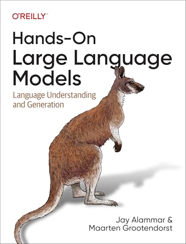 O'Reilly book cover titled Hands-On Large Language Models featuring an illustration of a kangaroo.