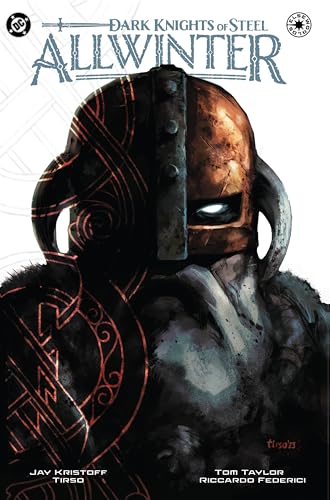 Comic book cover featuring a darkly illustrated armored knight’s helmet.