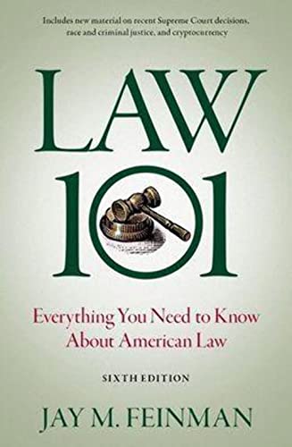Book cover for Law 101 by Jay M. Feinman featuring a gavel illustration.